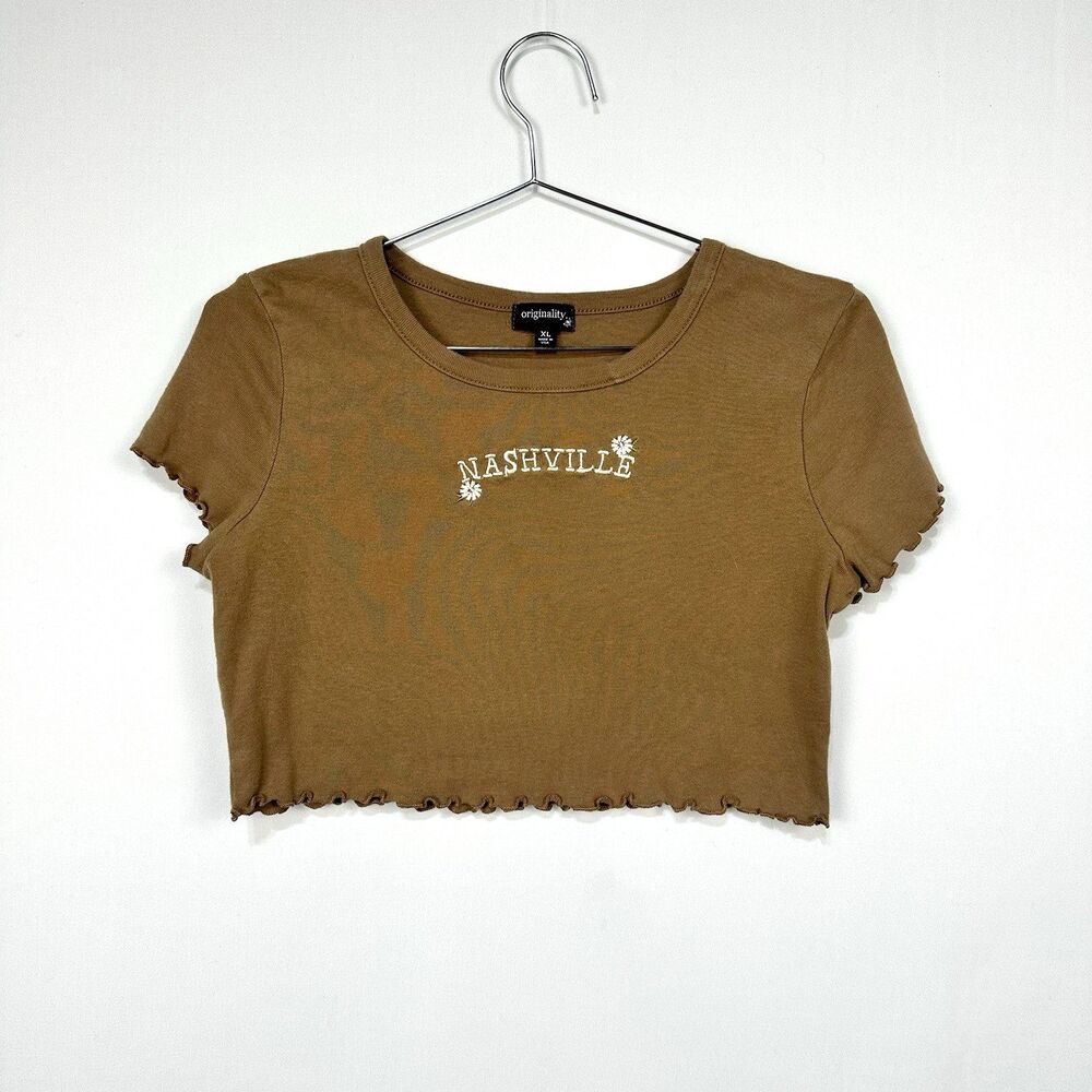 Ruffle Hem Crop Top Nashville Daisy Made in USA Originality Junior Size XL